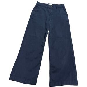 KOTN Chinos Wide Leg Pants Cropped Trousers Women's Size 4 Blue Stretch Cotton